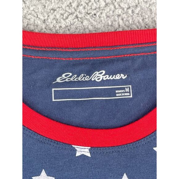 Eddie Bauer Shirt Womens Medium Blue Stars American Flag 4th Of July Freedom - Picture 5 of 11
